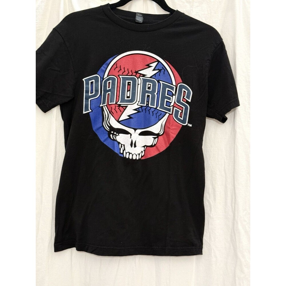 EUC Padres Grateful Dead Steal Your Face Dead.Net Graphic Tee Black Deadhead M